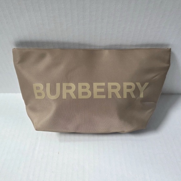 Burberry Pouch Beige Cosmetic Makeup Toiletry Bag Travel Case - Picture 1 of 8